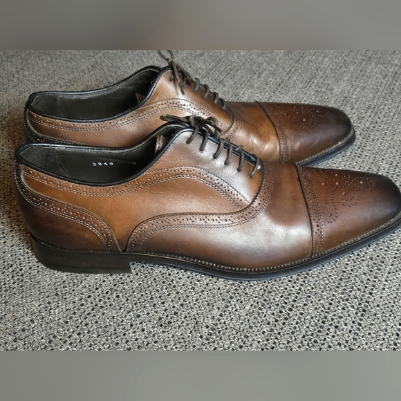 Men's To Boot Adam Derrick 2848 Leather Wingtip Cap Toe Oxford Dress Shoes, Sz 9 - Picture 1 of 8